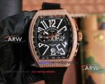 Replica Franck Muller Rose Gold Diamond Case Black Leather Strap Quartz Watch (1)_th.jpg